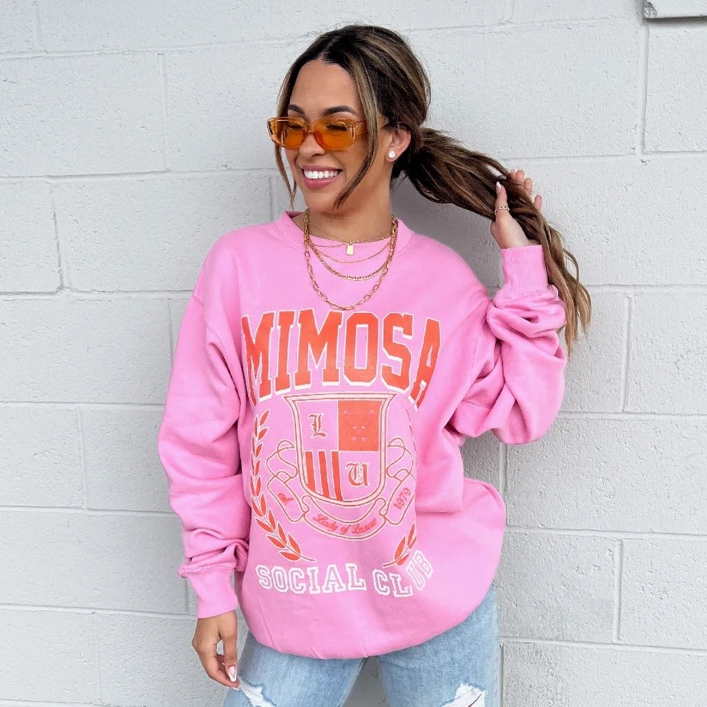 Pink Mimosa Social Club Sweatshirt size XL